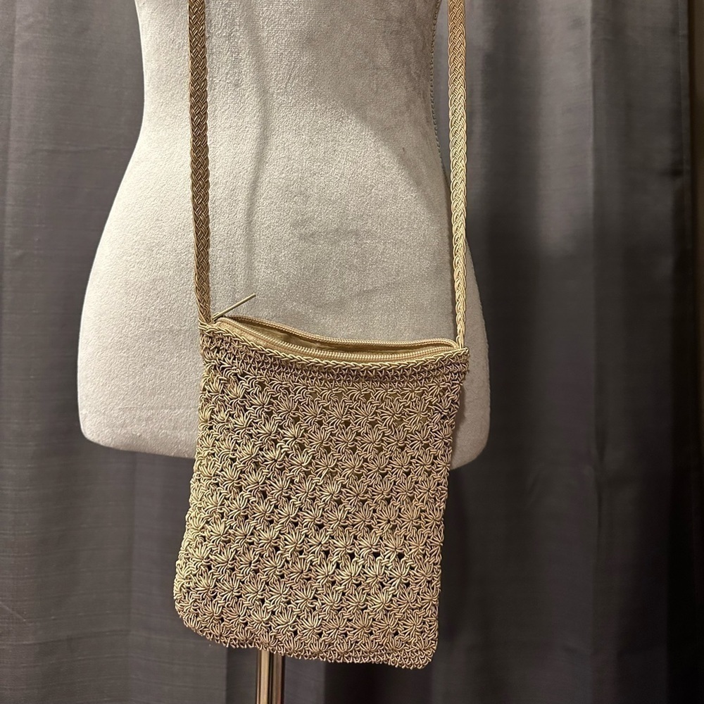 Lined crochet purse handbag-small